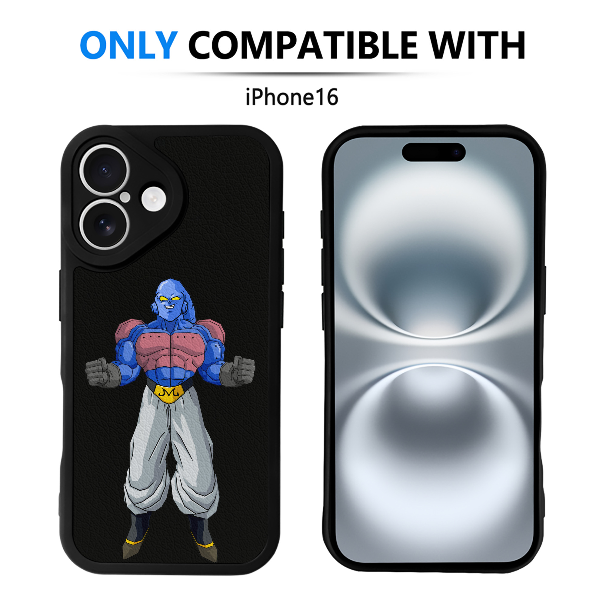 （画像用） ドラゴンボール 魔人ブウ DRAGON BALL Majin Buu 【iPhone 16シリーズ対応】シリコンスマホケース（レザー調） 材質：シリコン